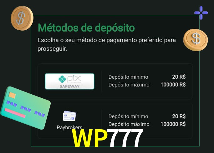 O cassino WP777 oferece uma grande variedade de métodos de pagamento